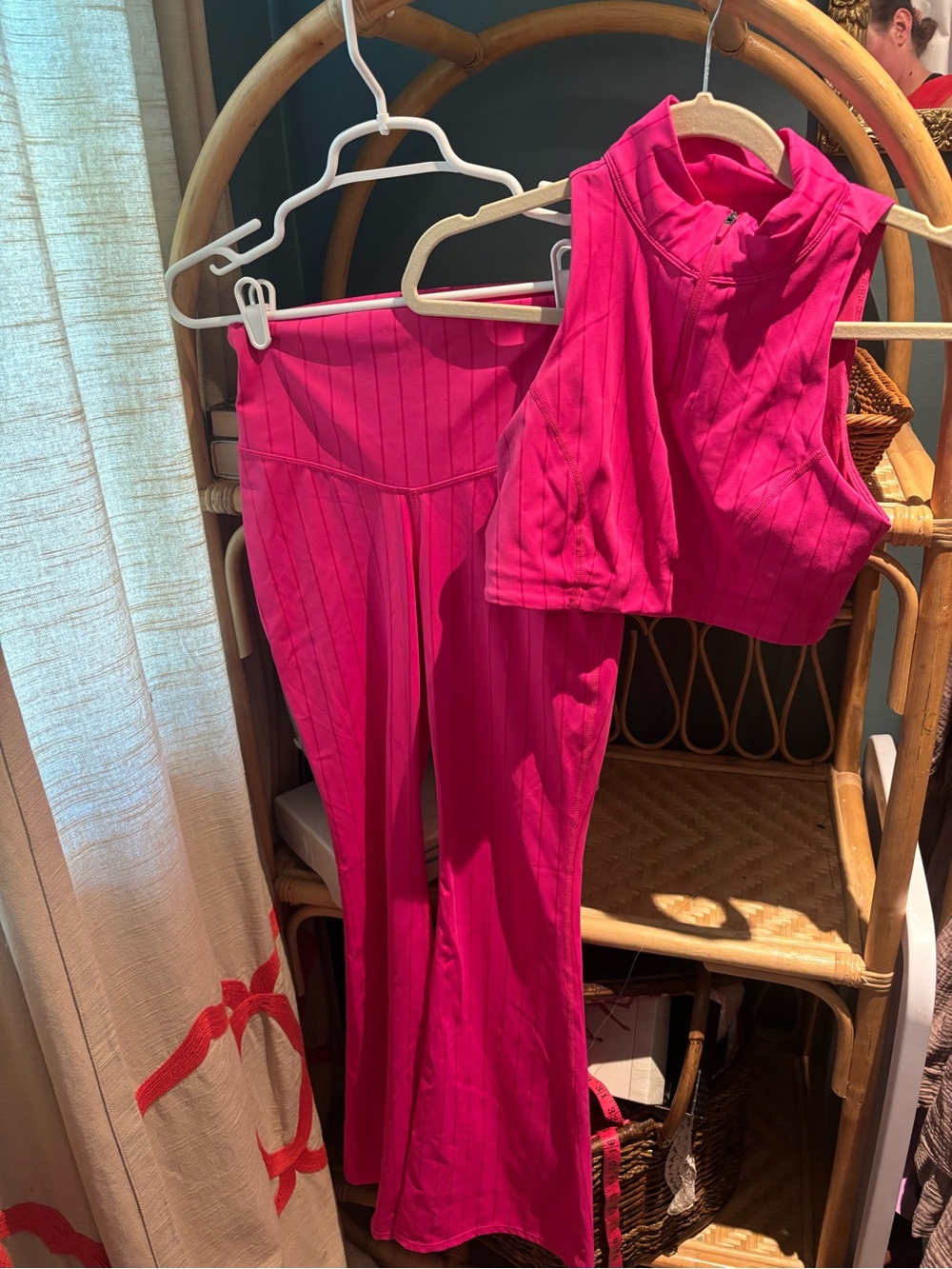 Joy Lab Bright Fuchsia Active Set - High Waist Leggings & Crop Top